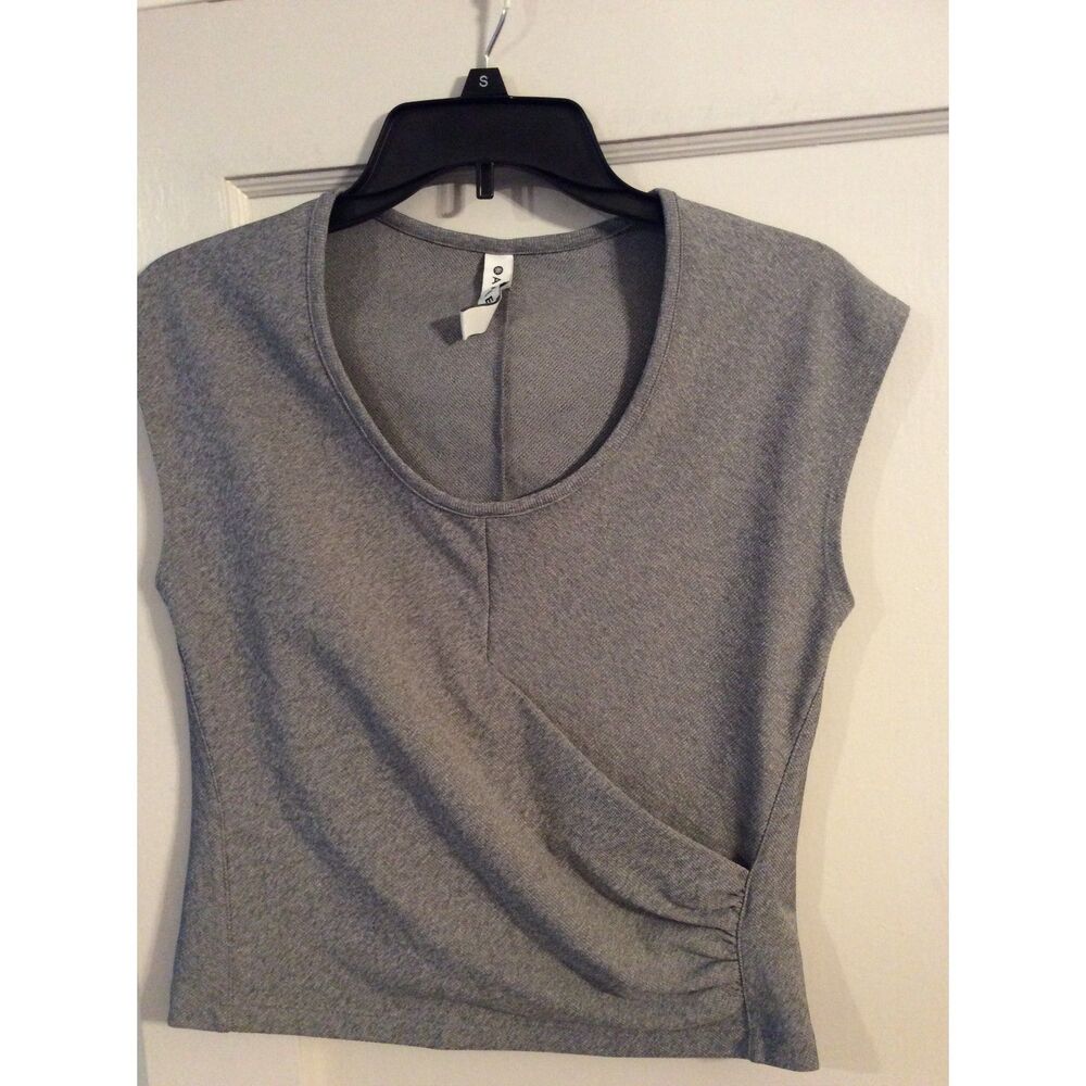 Athleta Small Front Ruched Top Cropped VNC Dark Gray